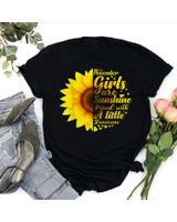 November Girls Sunshine Mixed Hurricane - Sunflower Birthday Shirt Unisex Standard T-Shirt black s
